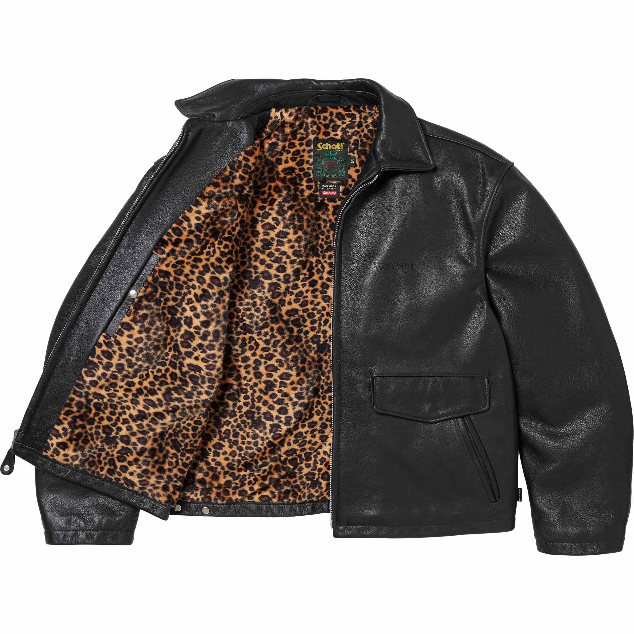 Supreme®/Schott® Leather Racer Jacket view 5